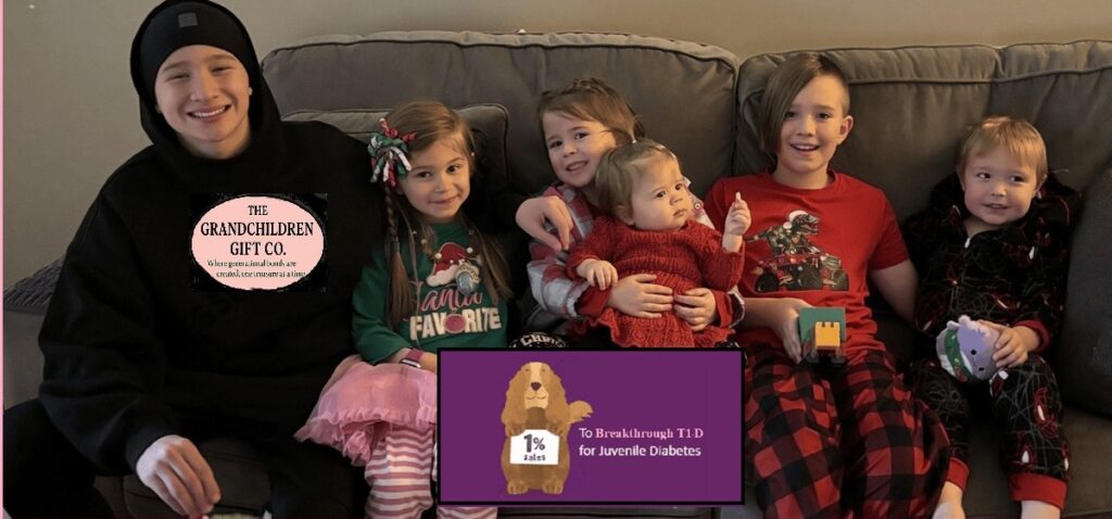 Grandchildren with Breakthrough T1D Banner and GC Logo